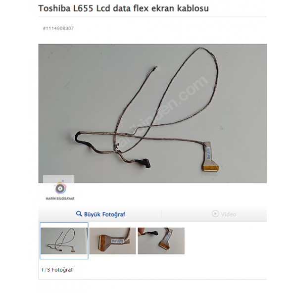 Toshiba L655 Lcd data flex ekran kablosu ürün görseli 1