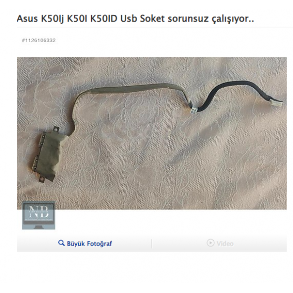 Asus K50Ij K50I K50ID Usb Soket sorunsuz çalışıyor.. ürün görseli 1