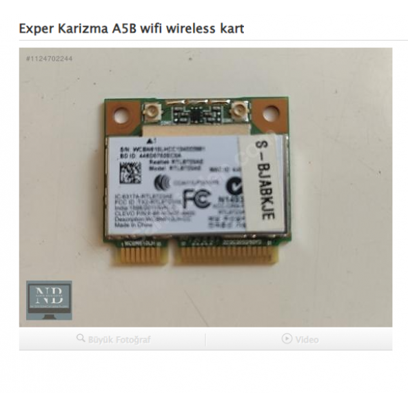 Exper Karizma A5B wifi wireless kart ürün görseli 1