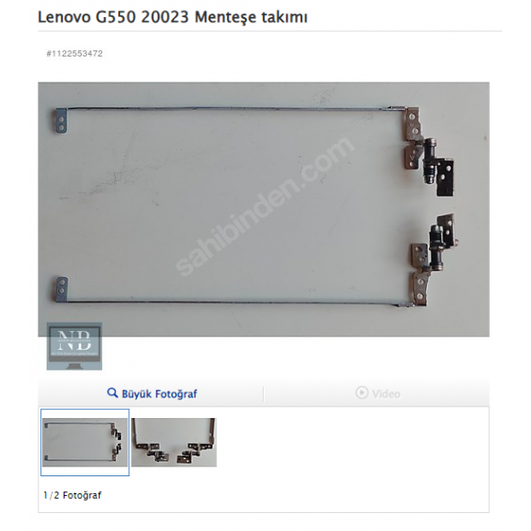 Lenovo G550 20023 Menteşe takımı ürün görseli 1
