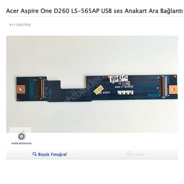 Acer Aspire One D260 LS-565AP USB ses Anakart Ara Bağlantı soket ürün görseli 1