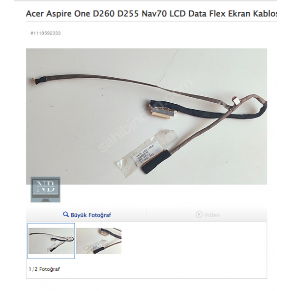 Acer Aspire One D260 D255 Nav70 LCD Data Flex Ekran Kablosu ürün görseli 1