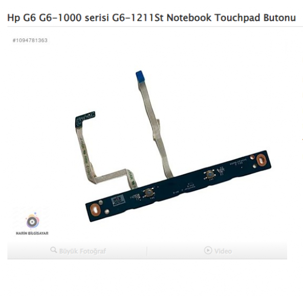 Hp G6 G6-1000 serisi G6-1211St Notebook Touchpad Butonu ürün görseli 1