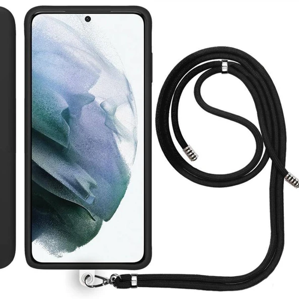 Samsung Galaxy S8 Plus İp Askılı Silikon Kılıf Siyah ürün görseli 1