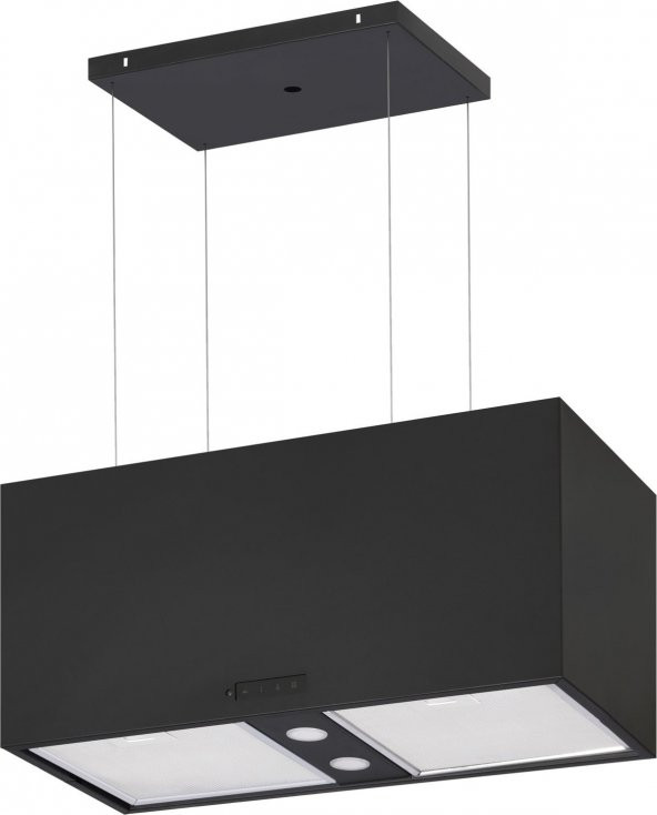 Gl General Gld 1070SA Elegance 70 cm Ada Siyah Davlumbaz ürün görseli 1
