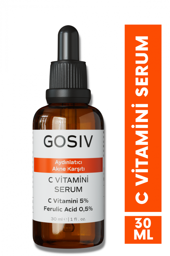Aydınlatıcı Ve Akne Karşıtı C Vitamini Serum 30 ml (c Vitamini 5 + Ferulic Acid 0,5) ürün görseli 1