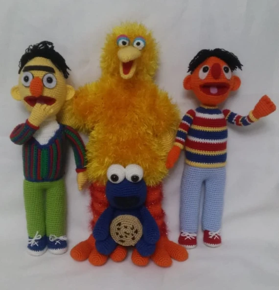 Susam Sokağı Sakinleri Amigurumi Organik Oyuncak ürün görseli 1