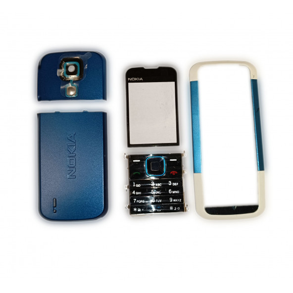 Nokia N5000 Kapak Nokia N5000 uyumlu Mavi Beyaz Kapak ön Kapak Arka Kapak Tuş Takımı ürün görseli 1