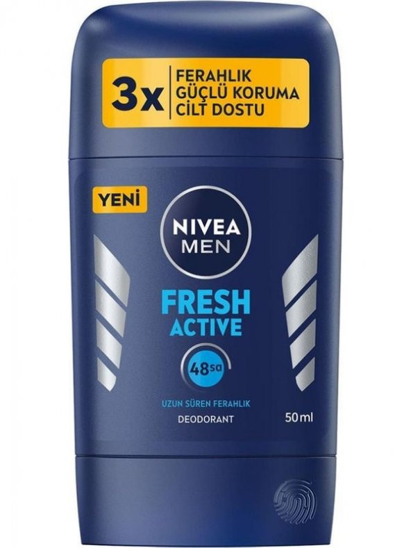 Nivea Men Erkek Stick Deodorant Fresh Active 50 ml Ter ve Ter Kokusuna Karşı 48 Saat Deodorant Koruması ürün görseli 1