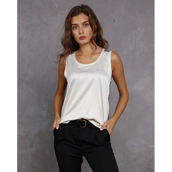 SOFT&SOUL LINDSAY SATEN ARKASI ÇİZGİLİ ATLET ürün görseli 1