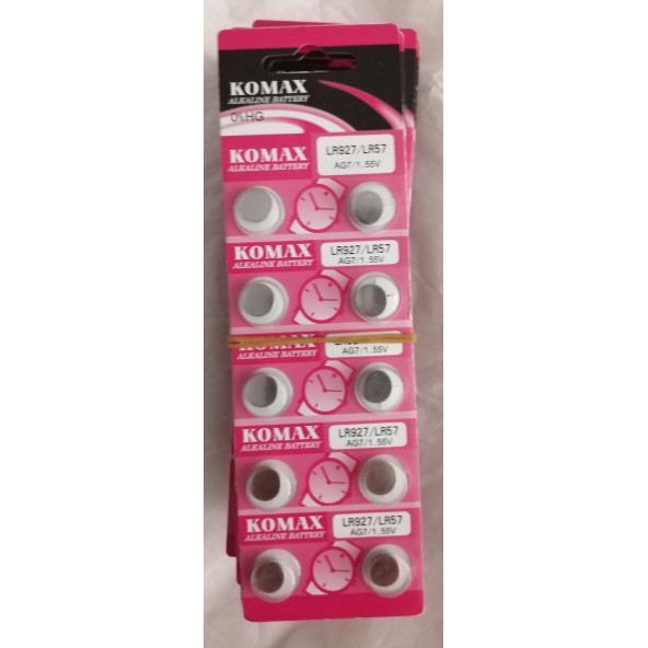 KoMax 1,55V Düğme Pil 10 lu AG7 Alkaline ürün görseli 1
