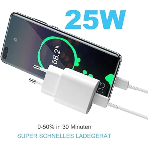 Samsung EP-TA800X 25w Type-c Hızlı Şarj Aleti- Kablolu Beyaz (Türkiye Garantili) ürün görseli 1