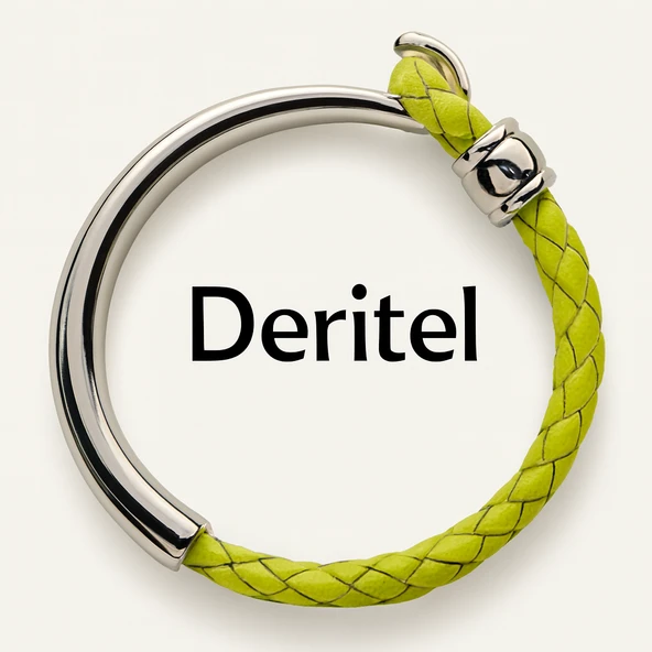 El örgüsü Gerçek Deri Bileklik Deritel Kuğu Yeşil ürün görseli 1