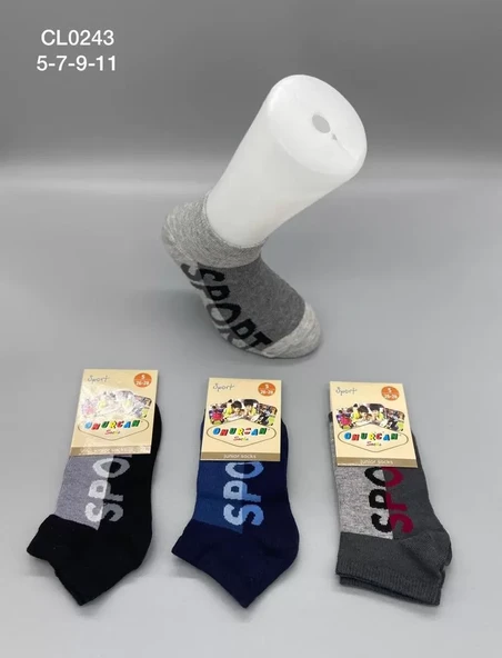 Patik Sport Likralı 6 Adet Çocuk Çorabı CL-0243 ürün görseli 1