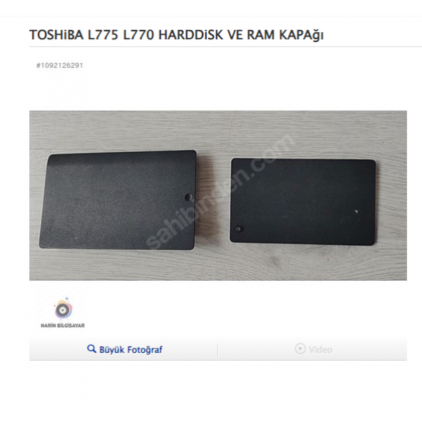 TOSHiBA L775 L770 HARDDiSK VE RAM KAPAĞI TAKIM ürün görseli 1