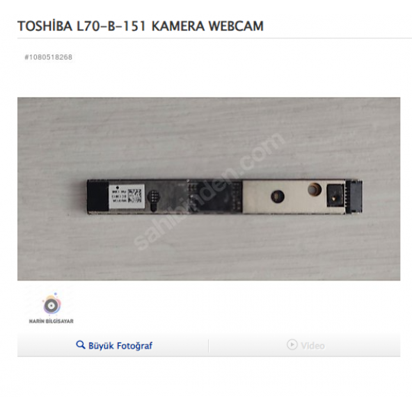 TOSHİBA L70-B-151 KAMERA WEBCAM ürün görseli 1
