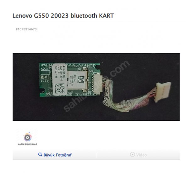 Lenovo G550 20023 bluetooth KART ürün görseli 1