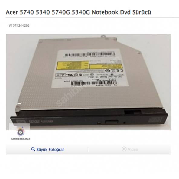 Acer 5740 5340 5740G 5340G Notebook Dvd Sürücü ürün görseli 1