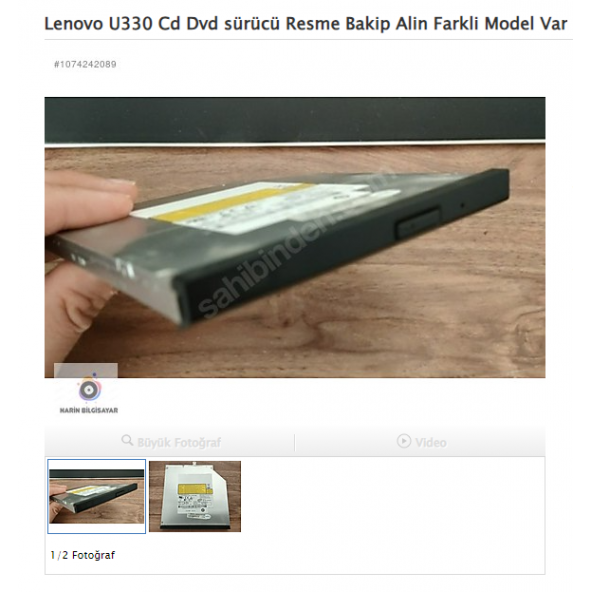 Lenovo U330 Cd Dvd Resme Bakip Alin Farkli Model Var ürün görseli 1