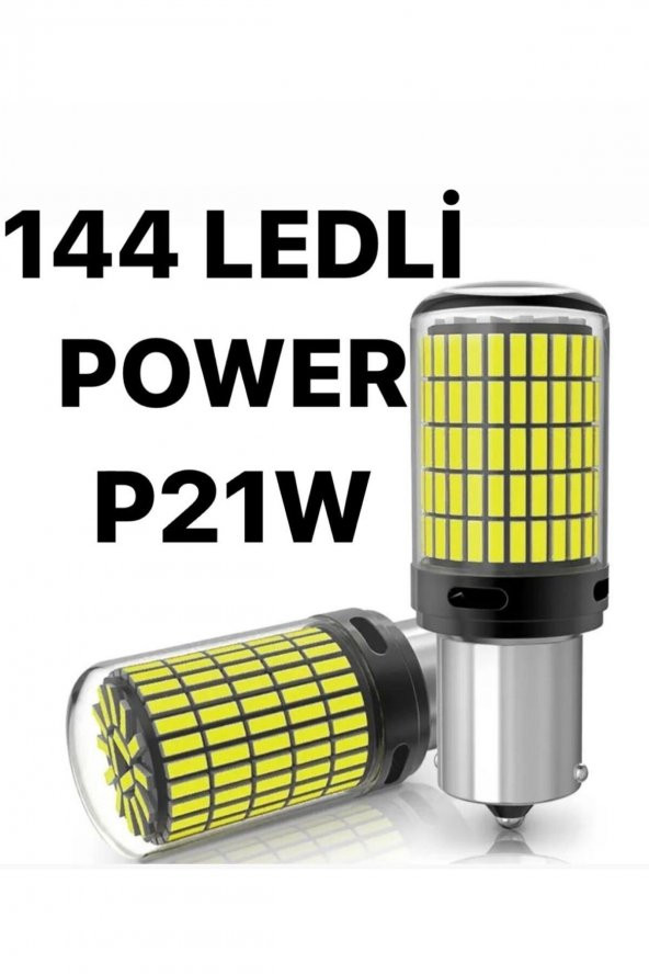 P21w 144 Ledli Ultra Parlak Geri Vites Park Ampül Tek Duy Beyaz (2 ADET) ürün görseli 1