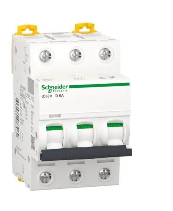 Schneider Electric A9F85306, iC60H - minyatür devre kesici - 3P - 6A - D eğrisi ürün görseli 1