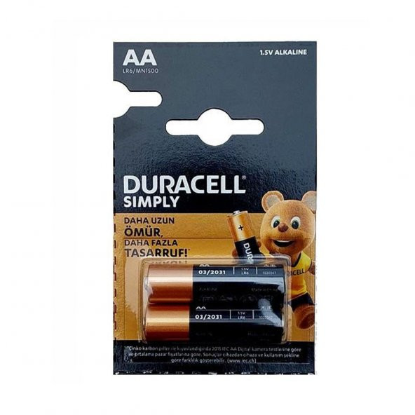 DURACELL SIMPLY AA 2LI KARTELA ürün görseli 1
