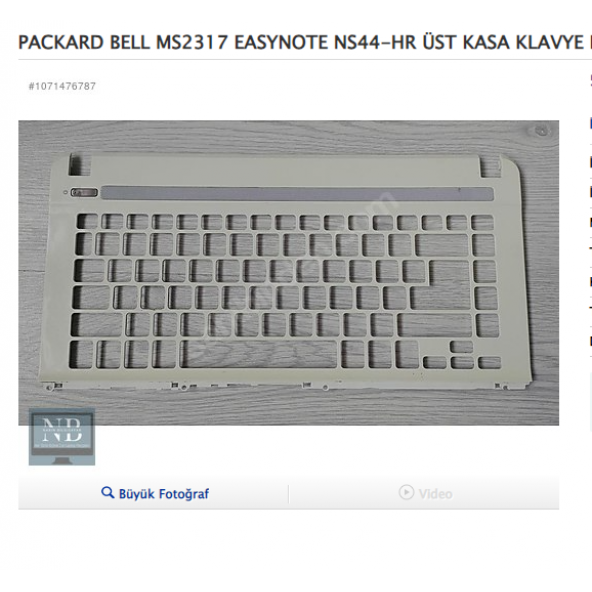 PACKARD BELL MS2317 EASYNOTE NS44-HR ÜST KASA KLAVYE KASASI ürün görseli 1