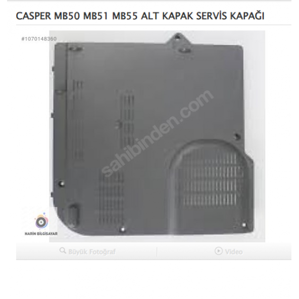 CASPER MB50 MB51 MB55 ALT KAPAK SERVİS KAPAĞI SİYAH ürün görseli 1