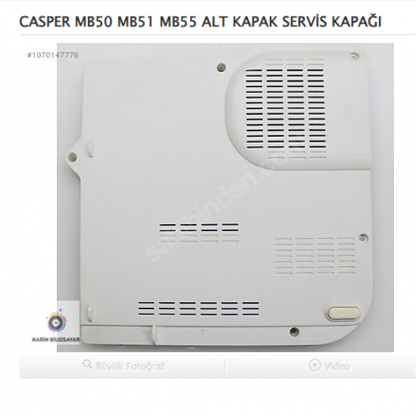 CASPER MB50 MB51 MB55 ALT KAPAK SERVİS KAPAĞI BEYAZ ürün görseli 1