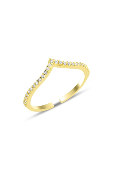 Gümüş altın yaldızlı zirkon taşlı alttan ayarlanabilir tutku yüzük SGTL12222GOLD ürün görseli 1