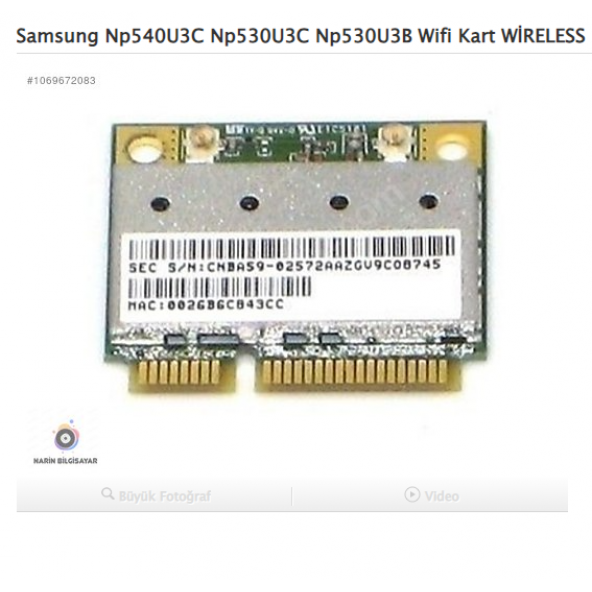 Samsung Np540U3C Np530U3C Np530U3B Wifi Kart WİRELESS KART ürün görseli 1