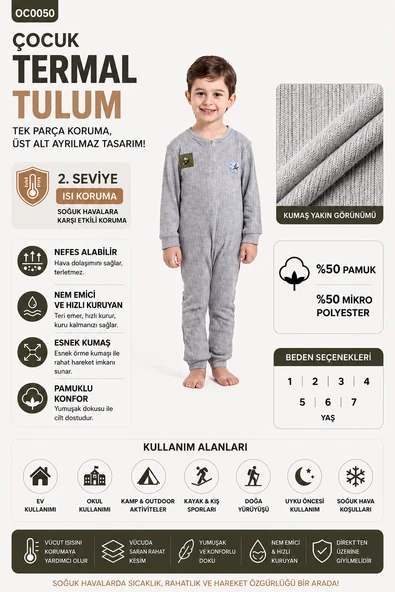 Oil Company Gri Unisex Çocuk Tulum ürün görseli 1