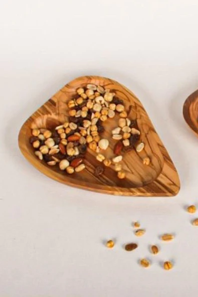 Globy Zeytin Ağacı Kalp Servis Sunum Tabağı 25x18 cm ürün görseli 1