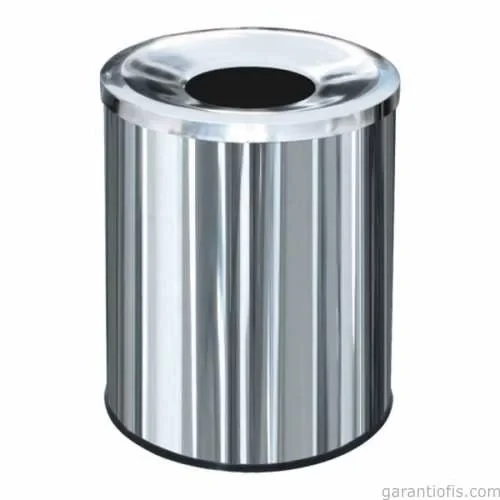 Garanti Metal 1407 Çember Kapaklı Paslanmaz Metal Çöp Kovası (13 Lt) ürün görseli 1