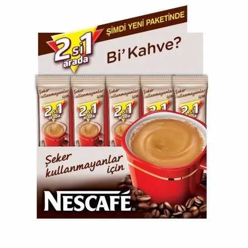 Nescafe 2 si 1 Arada Şekersiz Kahve (56 Li Kutu) ürün görseli 1