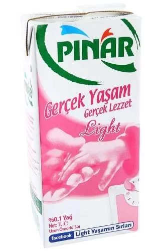 Pınar Az Yağlı Light Süt 1 Litre (12 li Koli) ürün görseli 1
