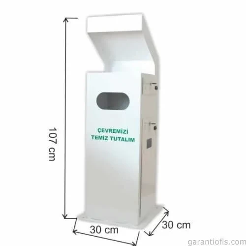 Garanti Metal 1722 Dış Mekan Kare Çöp Kovası (Küllüklü) ürün görseli 1