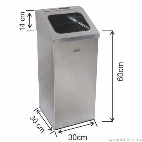 Garanti Metal 1365 Küllüklü Paslanmaz Çöp Kovası (54 Litre) ürün görseli 1