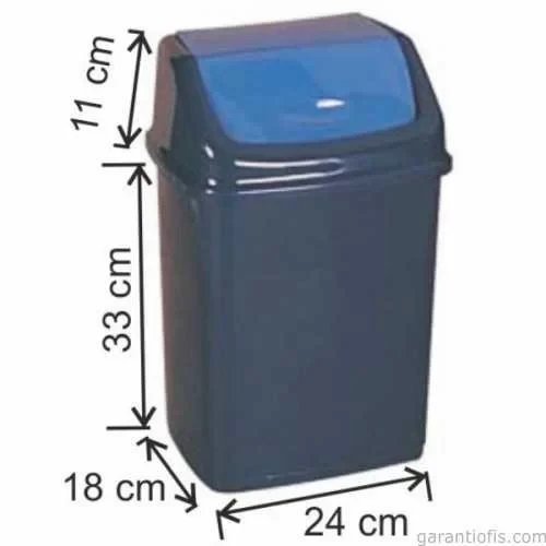 Garanti Metal 7406 Plastik İtme Kapaklı Çöp Kovası (16 Litre) ürün görseli 1