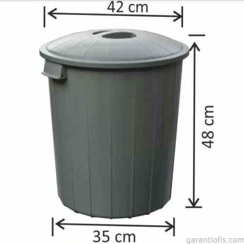 Garanti Metal 7485 Plastik Klasik Kapaklı Çöp Kovası (50 Litre) ürün görseli 1