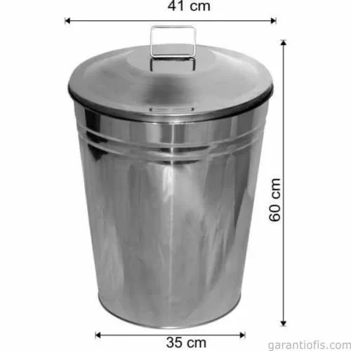 Garanti Metal 1267 Konik Paslanmaz Çöp Kovası (50 Litre) ürün görseli 1