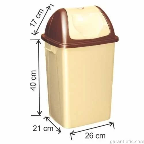 Garanti Metal 7401 Plastik Çatı Kapaklı Çöp Kovası (24 Litre) ürün görseli 1