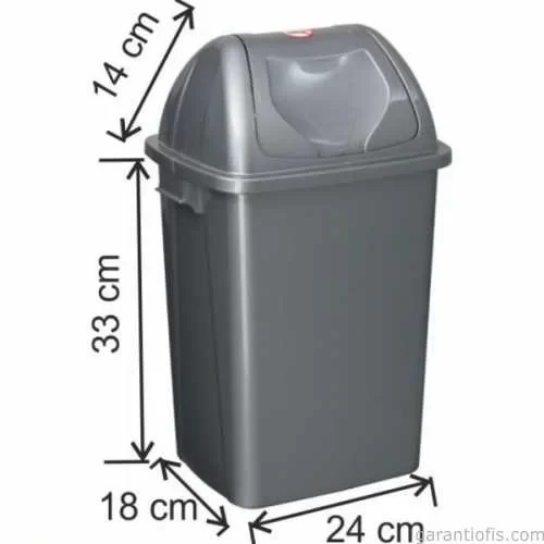 Garanti Metal 7402 Plastik Çatı Kapaklı Çöp Kovası (16 Litre) ürün görseli 1