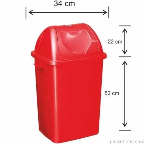 Garanti Metal 7583 Plastik Çatı Kapaklı Çöp Kovası (50 Litre) ürün görseli 1