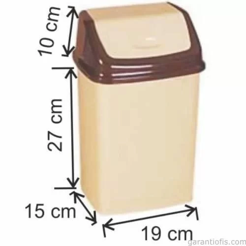 Garanti Metal 7407 Plastik İtme Kapaklı Çöp Kovası (8,4 Litre) ürün görseli 1