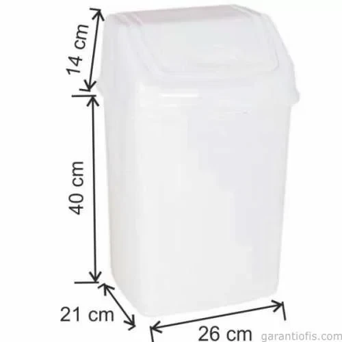 Garanti Metal 7405 Plastik İtme Kapaklı Çöp Kovası (24 Litre) ürün görseli 1