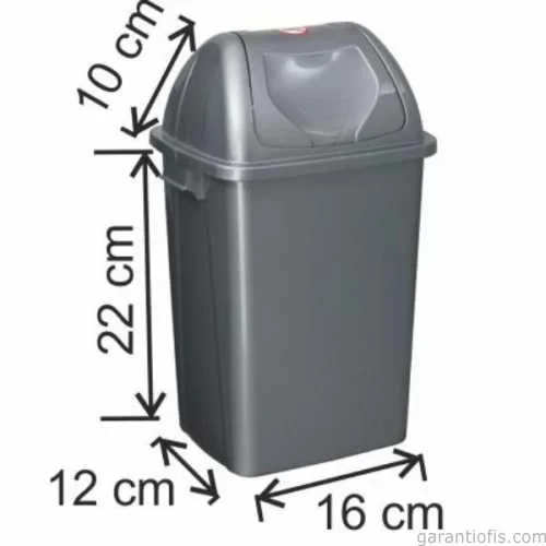 Garanti Metal 7404 Plastik Çatı Kapaklı Çöp Kovası (4,2 Litre) ürün görseli 1