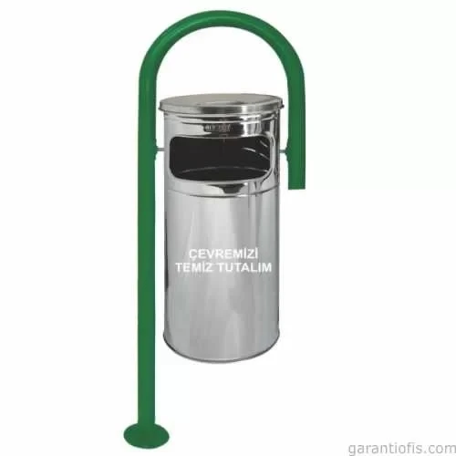 Garanti Metal 1714 Çengel Şeklinde Paslanmaz Bahçe Tipi Çöp Kovası (34 Litre) ürün görseli 1
