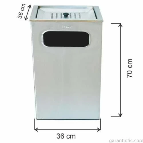 Garanti Metal 1351 Küllüklü Kare  Çöp Kovası (100 Litre) ürün görseli 1