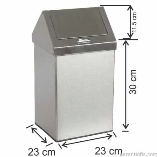 Garanti Metal 1306 Çatı Kapaklı Çöp Kovası (16 Litre) ürün görseli 1